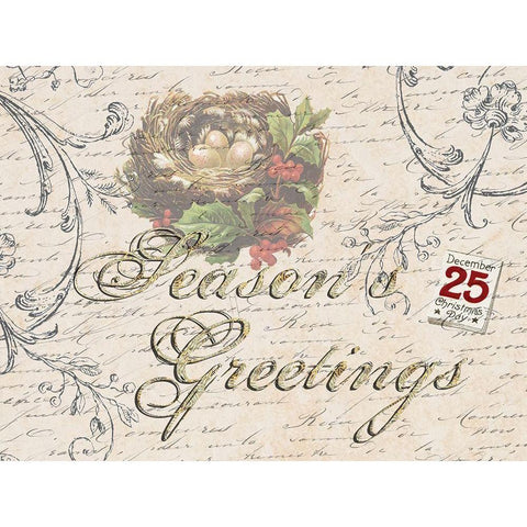 Greetings Gold Ornate Wood Framed Art Print with Double Matting by Lewis, Sheldon