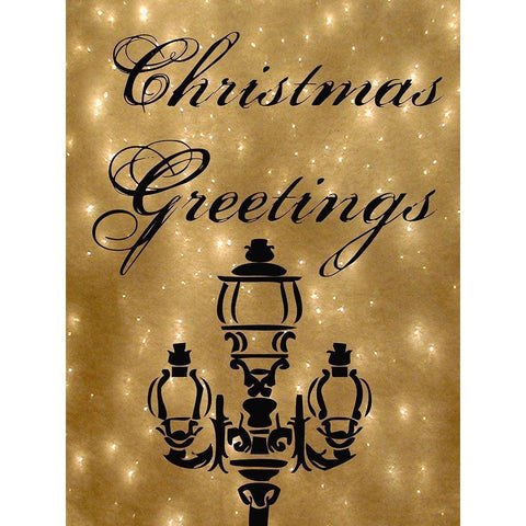 Christmas Greetings Black Modern Wood Framed Art Print by Lewis, Sheldon
