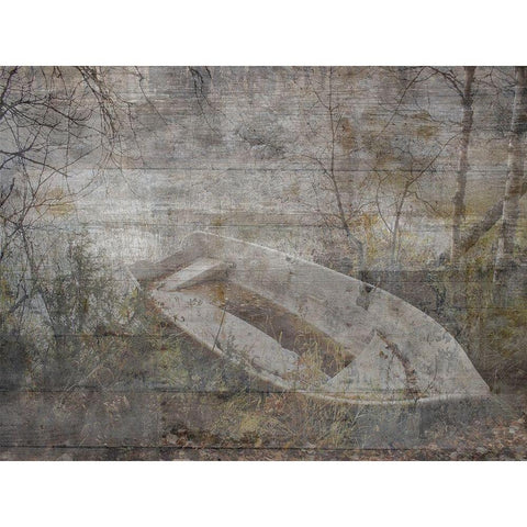 Romance On The Stream Black Modern Wood Framed Art Print by Lewis, Sheldon