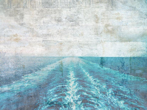 Ocean Blue 1 White Modern Wood Framed Art Print with Double Matting by Lewis, Sheldon
