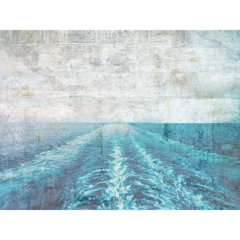 Ocean Blue 1 Black Modern Wood Framed Art Print with Double Matting by Lewis, Sheldon