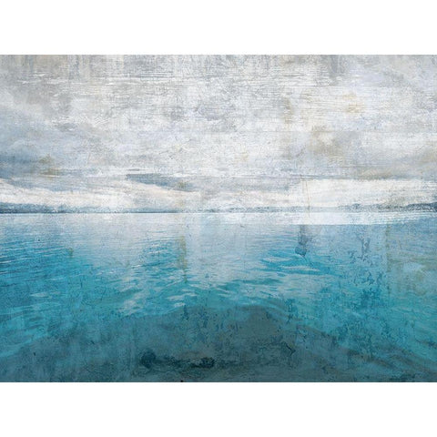 Ocean Blue 2 Black Modern Wood Framed Art Print with Double Matting by Lewis, Sheldon