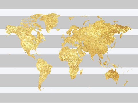 Map It Out Black Ornate Wood Framed Art Print with Double Matting by Lewis, Sheldon