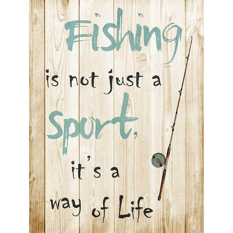 Fishing White Modern Wood Framed Art Print by Lewis, Sheldon