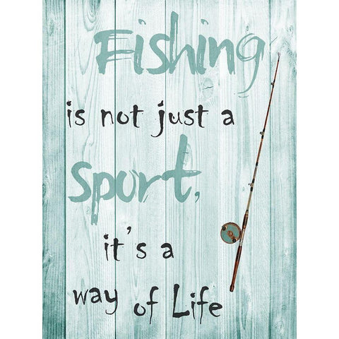 Fishing Black Modern Wood Framed Art Print with Double Matting by Lewis, Sheldon