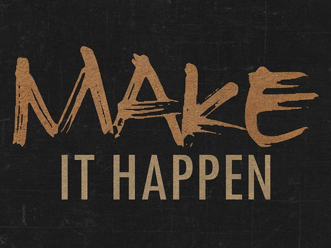 Make It Happen Black Ornate Wood Framed Art Print with Double Matting by Lewis, Sheldon