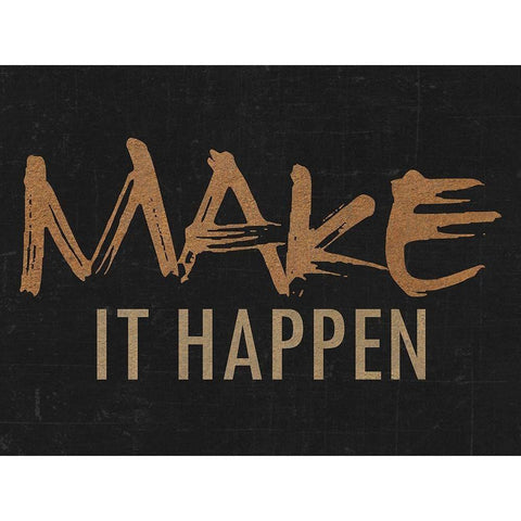 Make It Happen Black Modern Wood Framed Art Print with Double Matting by Lewis, Sheldon