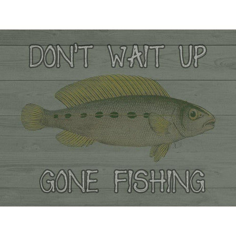 Fishing Black Modern Wood Framed Art Print with Double Matting by Lewis, Sheldon