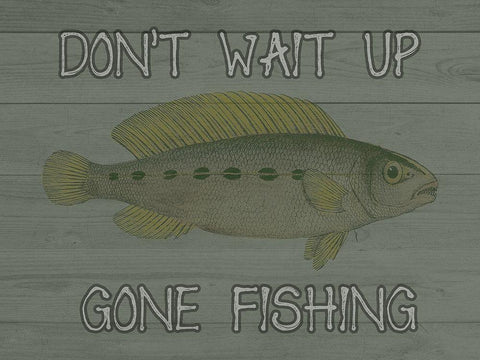 Fishing White Modern Wood Framed Art Print with Double Matting by Lewis, Sheldon