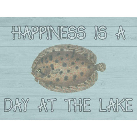 Happy Fisher Black Modern Wood Framed Art Print with Double Matting by Lewis, Sheldon