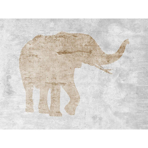 Elephant White Modern Wood Framed Art Print by Lewis, Sheldon