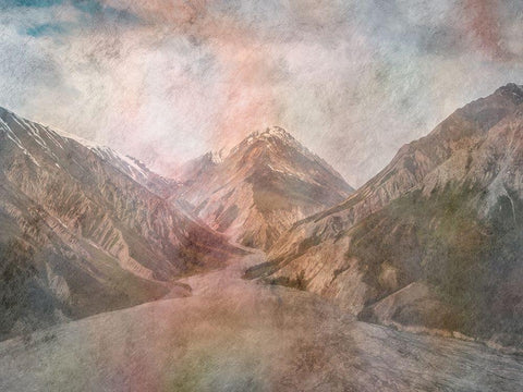 Mountain Range White Modern Wood Framed Art Print with Double Matting by Lewis, Sheldon