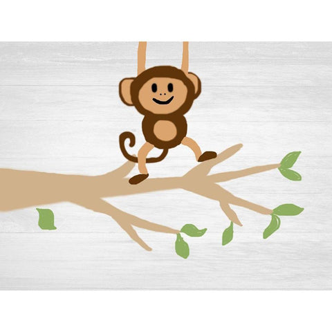 Monkey Around Black Modern Wood Framed Art Print by Lewis, Sheldon