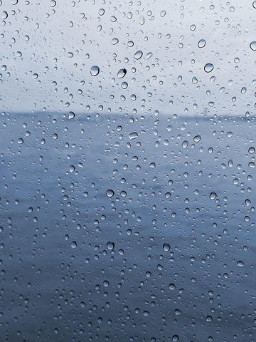 Rain Drops White Modern Wood Framed Art Print with Double Matting by Lewis, Sheldon