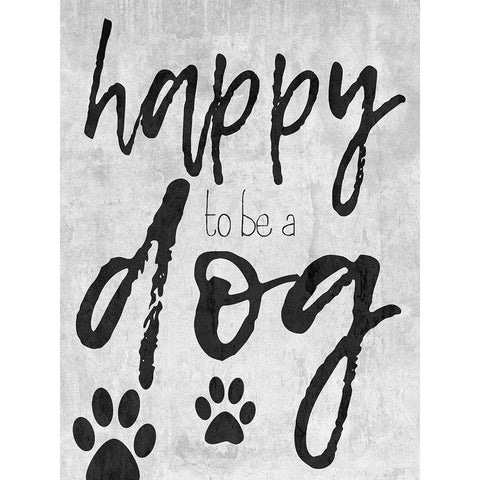 Happy Dog Gold Ornate Wood Framed Art Print with Double Matting by Lewis, Sheldon