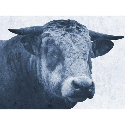 Tone And Tonal Bull Gold Ornate Wood Framed Art Print with Double Matting by Lewis, Sheldon