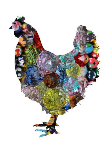Free Range Colors White Modern Wood Framed Art Print with Double Matting by Lewis, Sheldon