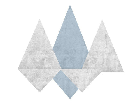 Geometric Island White Modern Wood Framed Art Print with Double Matting by Lewis, Sheldon