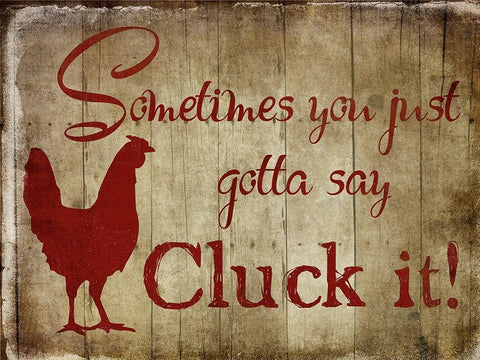 Whole Lot Of Clucks White Modern Wood Framed Art Print with Double Matting by Lewis, Sheldon
