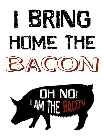 Bacon Boss White Modern Wood Framed Art Print with Double Matting by Lewis, Sheldon