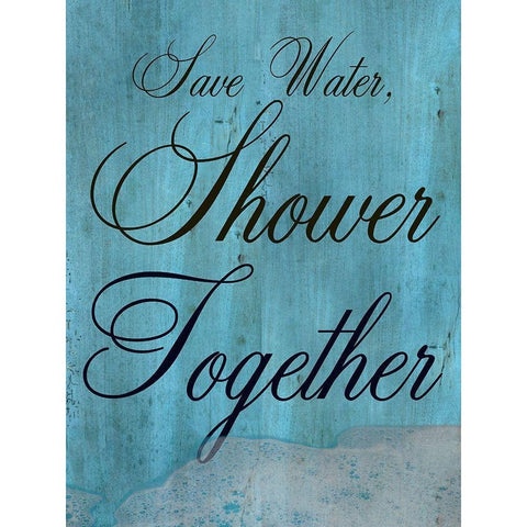 Shower Together Gold Ornate Wood Framed Art Print with Double Matting by Lewis, Sheldon