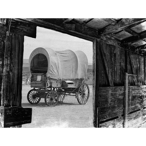 Carriage In The View White Modern Wood Framed Art Print by Lewis, Sheldon