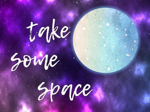 Take Some Space White Modern Wood Framed Art Print with Double Matting by Lewis, Sheldon