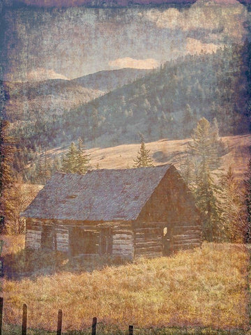 Old Farm View 2 White Modern Wood Framed Art Print with Double Matting by Lewis, Sheldon