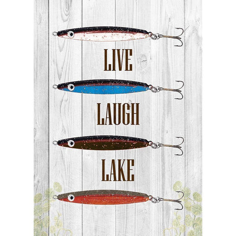Live Laugh Lake Black Modern Wood Framed Art Print with Double Matting by Lewis, Sheldon