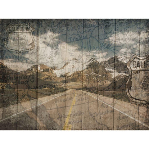 Open Road 2 Gold Ornate Wood Framed Art Print with Double Matting by Lewis, Sheldon