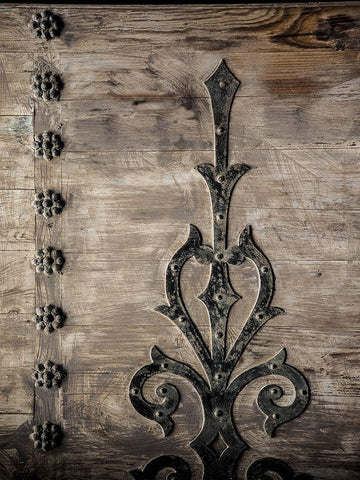 Vintage Farmhouse Design Black Ornate Wood Framed Art Print with Double Matting by Lewis, Sheldon