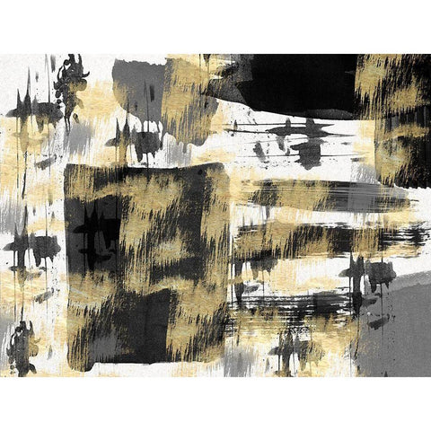 Abstract Vibration 1 Black Modern Wood Framed Art Print with Double Matting by Lewis, Sheldon