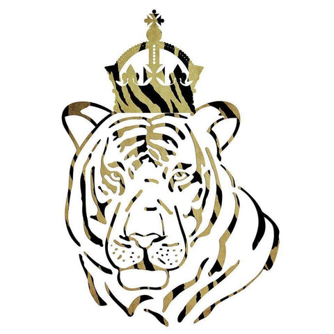 Royal Roar White Modern Wood Framed Art Print by Lewis, Sheldon