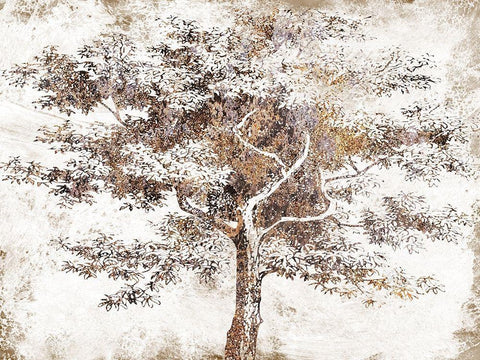 Meadow Wood 1 White Modern Wood Framed Art Print with Double Matting by Lewis, Sheldon