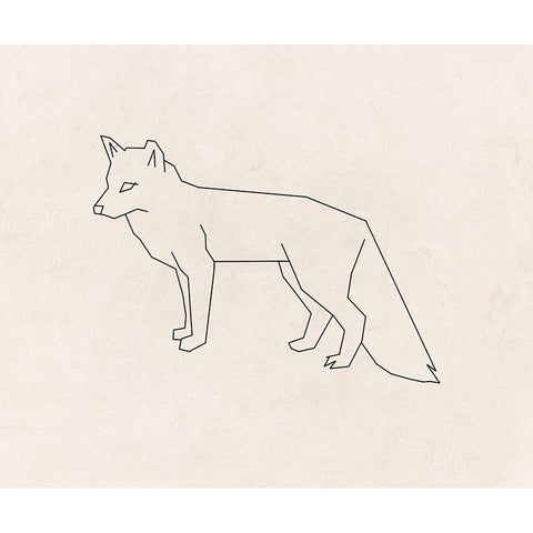 Foxy Black Modern Wood Framed Art Print by Lewis, Sheldon