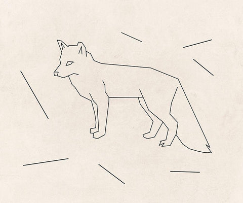 Foxy Lines 2 White Modern Wood Framed Art Print with Double Matting by Lewis, Sheldon