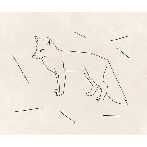 Foxy Lines 2 Black Modern Wood Framed Art Print with Double Matting by Lewis, Sheldon