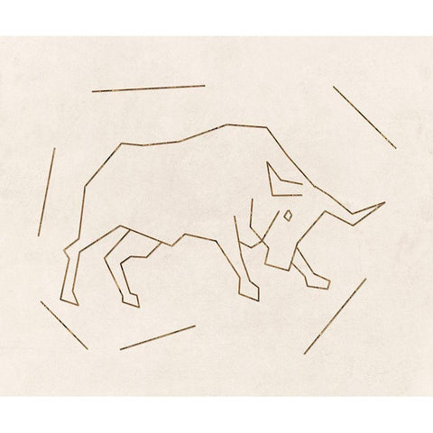 Bull Black Modern Wood Framed Art Print by Lewis, Sheldon