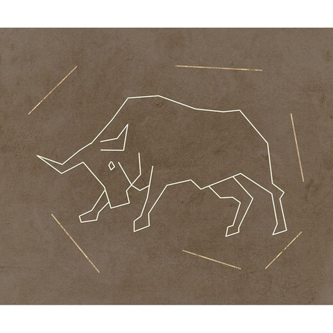 Bull 2 White Modern Wood Framed Art Print by Lewis, Sheldon