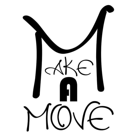 Make A move Black Modern Wood Framed Art Print by Lewis, Sheldon