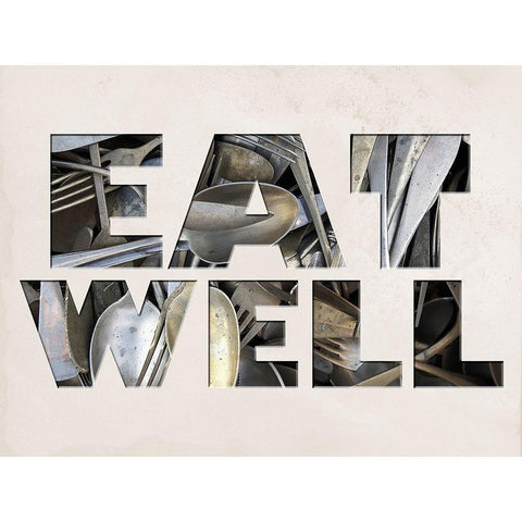 Eat Well Black Modern Wood Framed Art Print by Lewis, Sheldon