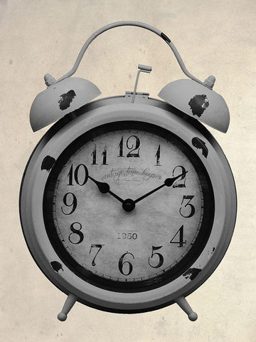 Time Keeper White Modern Wood Framed Art Print with Double Matting by Lewis, Sheldon