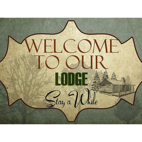 Lodge Home White Modern Wood Framed Art Print by Lewis, Sheldon