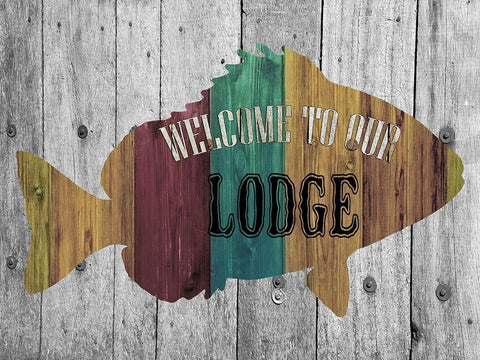 Crowded Lodge White Modern Wood Framed Art Print with Double Matting by Lewis, Sheldon