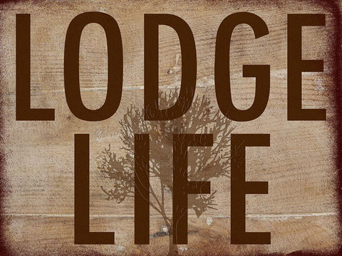 Lodge Life White Modern Wood Framed Art Print with Double Matting by Lewis, Sheldon