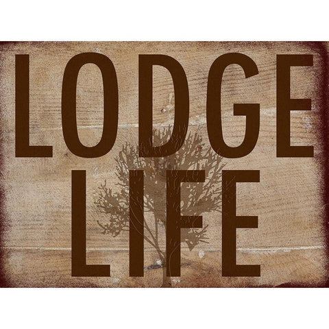 Lodge Life Black Modern Wood Framed Art Print by Lewis, Sheldon