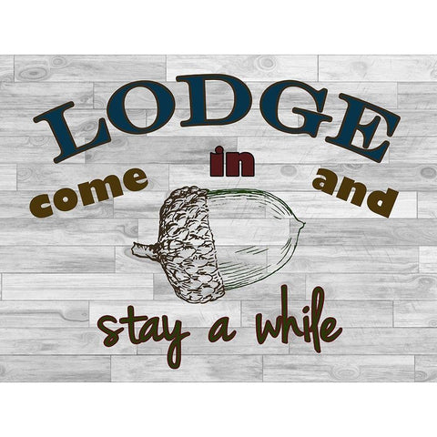 Everyday At The Lodge White Modern Wood Framed Art Print by Lewis, Sheldon