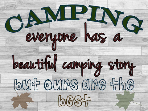 Camping Story Black Ornate Wood Framed Art Print with Double Matting by Lewis, Sheldon