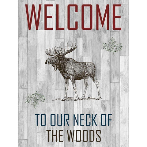 Welcome To The Woods Gold Ornate Wood Framed Art Print with Double Matting by Lewis, Sheldon
