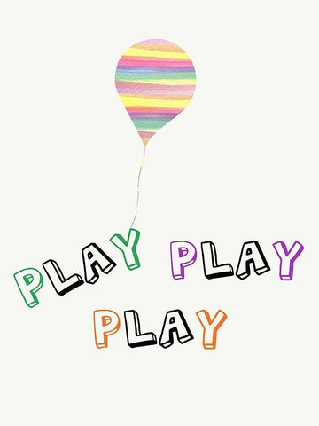 Play Play Play Black Ornate Wood Framed Art Print with Double Matting by Lewis, Sheldon